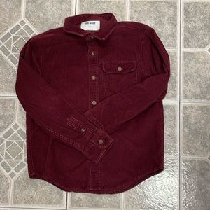 Old Navy Boys Button Down Corduroy Long Sleeve Shirt